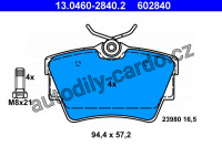 Sada brzdových destiček ATE 13.0460-2840 (AT 602840) - NISSAN, OPEL, RENAULT