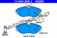 Sada brzdových destiček ATE 13.0460-2850 (AT 602850) - CITROËN, FIAT, PEUGEOT