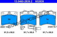 Sada brzdových destiček ATE 13.0460-2839 (AT 602839) - VW