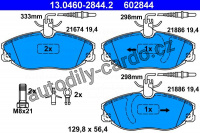 Sada brzdových destiček ATE 13.0460-2844 (AT 602844) - PEUGEOT