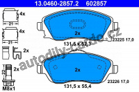 Sada brzdových destiček ATE 13.0460-2857 (AT 602857) - OPEL