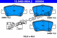 Sada brzdových destiček ATE 13.0460-5604 (AT 605604) - TOYOTA