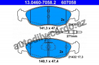 Sada brzdových destiček ATE 13.0460-7058 (AT 607058) - PEUGEOT