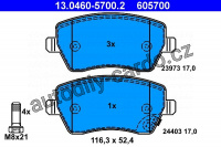 Sada brzdových destiček ATE 13.0460-5700 (AT 605700) - OPEL, SUZUKI