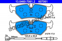Sada brzdových destiček ATE 13.0460-7061 (AT 607061) - CITROËN, FIAT, PEUGEOT