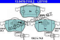 Sada brzdových destiček ATE Ceramic 13.0470-7110 (AT LD7110) - AUDI, SEAT, ŠKODA, VW