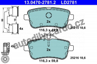 Sada brzdových destiček ATE 13.0470-2781 (AT LD2781)