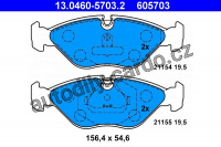 Sada brzdových destiček ATE 13.0460-5703 (AT 605703) - SAAB