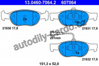 Sada brzdových destiček ATE 13.0460-7064 (AT 607064) - FIAT