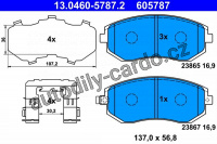 Sada brzdových destiček ATE 13.0460-5787 (AT 605787)