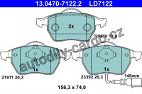 Sada brzdových destiček ATE Ceramic 13.0470-7122 (AT LD7122) - AUDI, SEAT, ŠKODA, VW