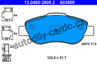 Sada brzdových destiček ATE 13.0460-3809 (AT 603809) - FIAT