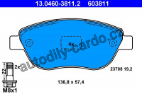 Sada brzdových destiček ATE 13.0460-3811 (AT 603811) - CITROËN, FIAT, LANCIA