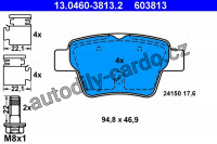 Sada brzdových destiček ATE 13.0460-3813 (AT 603813) - CITROËN, PEUGEOT