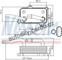 Chladič motorového oleje NISSENS 90599