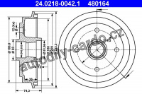 Brzdový buben ATE 24.0218-0042 (AT 480164) - SUZUKI