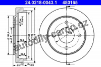 Brzdový buben ATE 24.0218-0043 - NISSAN