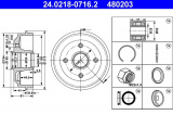 Brzdový buben ATE 24.0218-0716 (AT 480203) - CITROËN, PEUGEOT