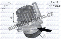 Vodní pumpa DOLZ A224 - AUDI, SEAT, ŠKODA, VW