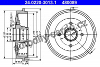 Brzdový buben ATE 24.0220-3013 (AT 480089) - CITROËN, PEUGEOT