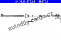 Lanko ruční brzdy ATE 24.3727-2702 (AT 582702)