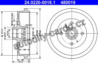 Brzdový buben ATE 24.0220-0018 (AT 480019) - AUDI, SEAT, ŠKODA, VW