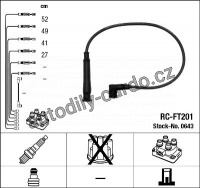 Sada kabelů pro zapalování NGK RC-FT201 - FIAT, LANCIA