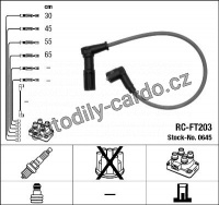 Sada kabelů pro zapalování NGK RC-FT203 - FIAT, LANCIA