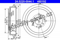 Brzdový buben ATE 24.0220-0044 (AT 480192) - SUZUKI
