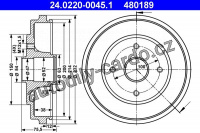 Brzdový buben ATE 24.0220-0045 (AT 480189) - OPEL, SUZUKI