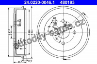 Brzdový buben ATE 24.0220-0046 (AT 480193) - CITROËN