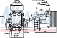 Olejový chladič, motorový olej NISSENS 91158