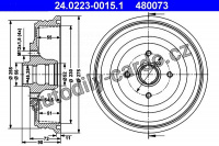 Brzdový buben ATE 24.0223-0015 (AT 480073) - SEAT, VW