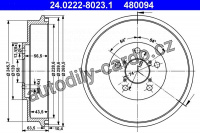 Brzdový buben ATE 24.0222-8023 (AT 480094) - SUBARU
