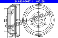 Brzdový buben ATE 24.0220-3027 (AT 480168) - SMART