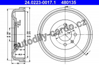 Brzdový buben ATE 24.0223-0017 (AT 480135) - VW