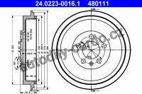 Brzdový buben ATE 24.0223-0016 (AT 480111) - ŠKODA