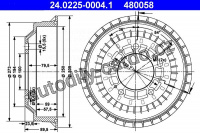 Brzdový buben ATE 24.0225-0004 (AT 480058) - LADA