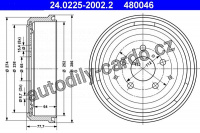 Brzdový buben ATE 24.0225-2002 (AT 480046) - VW