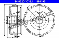 Brzdový buben ATE 24.0220-3033 (AT 480195) - RENAULT