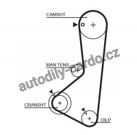 Rozvodový řemen GATES (GT 5372XS) - HYUNDAI, MITSUBISHI