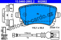 Sada brzdových destiček ATE 13.0460-2882 (AT 602882) - VW