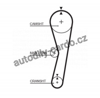 Rozvodový řemen GATES (GT 5024) - AUSTIN, MG