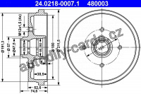 Brzdový buben ATE 24.0218-0007 (AT 480003) - AUDI, SEAT, VW