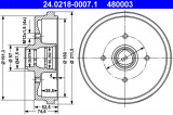 Brzdový buben ATE 24.0218-0007 (AT 480003) - AUDI, SEAT, VW