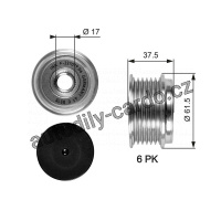Alternátorová volnoběžka (předstihová spojka) GATES (GT OAP7075) - VOLVO