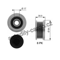Alternátorová volnoběžka (předstihová spojka) GATES (GT OAP7073) - HYUNDAI, KIA