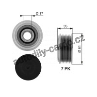 Alternátorová volnoběžka (předstihová spojka) GATES (GT OAP7070) - FORD