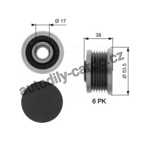 Alternátorová volnoběžka (předstihová spojka) GATES (GT OAP7081) - MITSUBISHI, NISSAN, OPEL