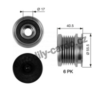 Alternátorová volnoběžka (předstihová spojka) GATES (GT OAP7040) - SEAT, VW